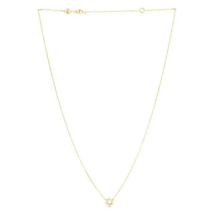 14k Yellow Gold Star of David Necklace