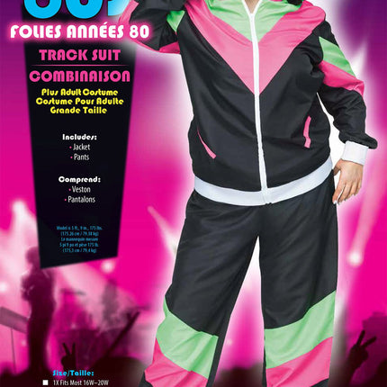 80's Track Sweat Suit Adult Costume 1X 16-20