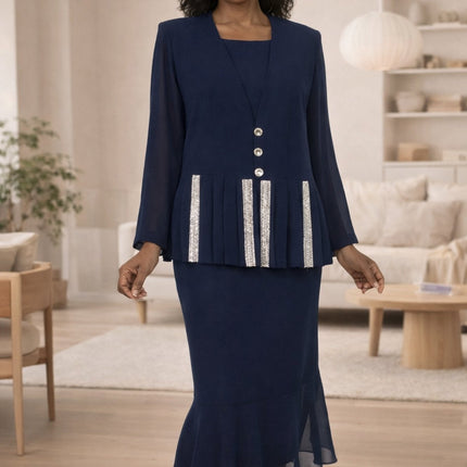 CLEARANCE - Hosanna 5267 Modest 3-Piece Set Ankle Length Dress (Size 3XL)