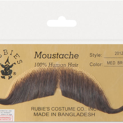 Medium Brown 100% Human Hair European Character Elegant Handlebar Mustache 2012