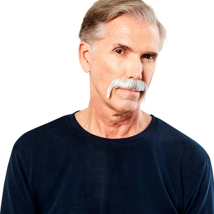 Light Grey 100% Human Hair Zapata Fu Manchu Mustache 2016