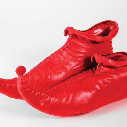 Red PVC Elf Shoes Christmas Costume Accessory