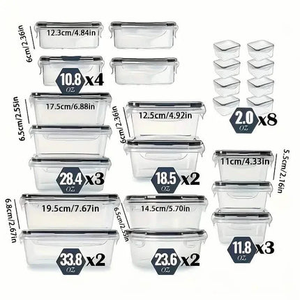 48-Piece Food Storage Container Set – Stackable, Microwave Safe, BPA Free