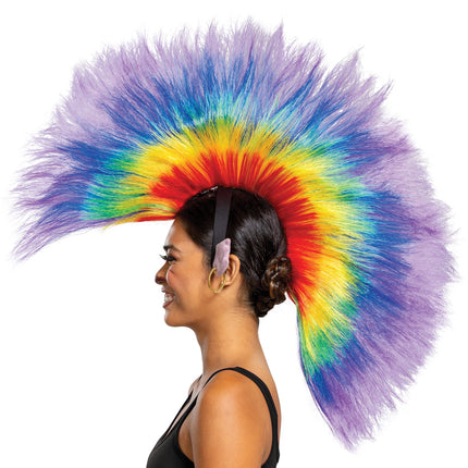 Trolls Barb Mohawk Rainbow Deluxe Wig Halloween Costume Accessory