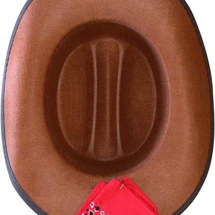 Jr Brown Cowboy Hat with Red Bandana Kids Child Hat