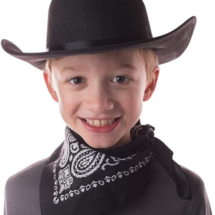 Jr Black Cowboy Hat with Bandana Kids Child Hat