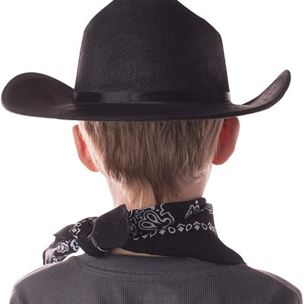 Jr Black Cowboy Hat with Bandana Kids Child Hat
