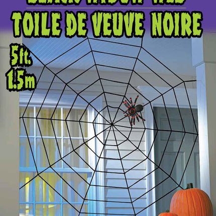 5' Black Window Rope Spiderweb