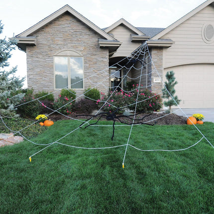 Light Up 24 Foot Mega Yard Spider Web Halloween Decoration