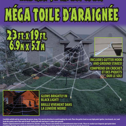 24 Foot Mega Yard Spider Web Halloween Decoration