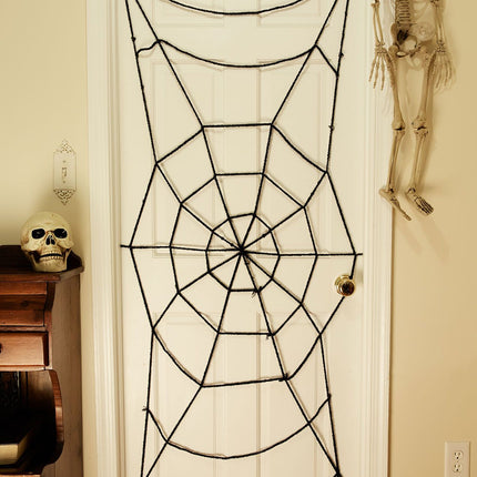 7 Foot Black Spiderweb Door Rope Halloween Decoration