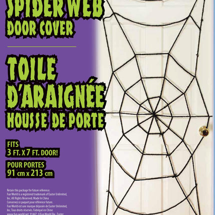 7 Foot Black Spiderweb Door Rope Halloween Decoration