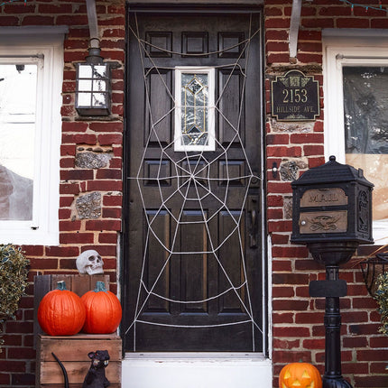 7 Foot Black Spiderweb Door Rope Halloween Decoration