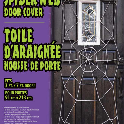 7 Foot Black Spiderweb Door Rope Halloween Decoration
