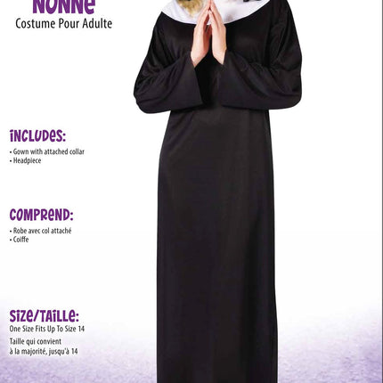 Classic Nun Fun World Adult Robe Costume Standard