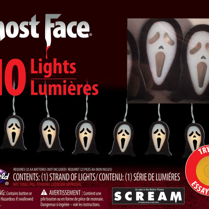 Scream Ghost Face 10 String Lights Lawn Decoration