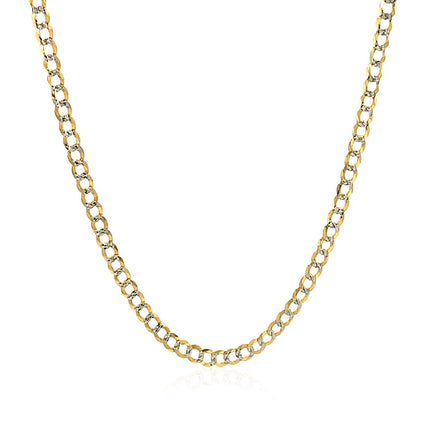 2.6 mm 14k Two Tone Gold Pave Curb Chain