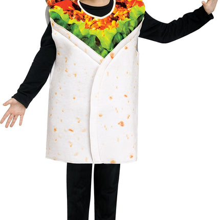 Festive Screen Print Burrito Child Mexican Food Costume
