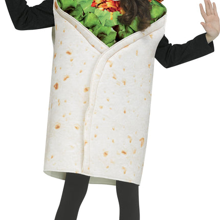 Festive Screen Print Burrito Child Mexican Food Costume