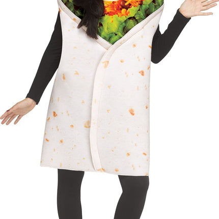 Festive Screen Print Burrito Adult Mexican Food Costume