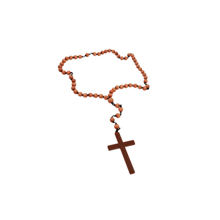 Catholic Religious Wooden Rosary Beads Necklace