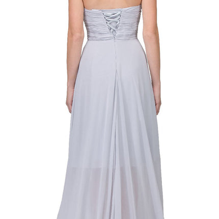 CLEARANCE - High Low Strapless A Line Ruched Bodice Prom Dress (Size 2XL)