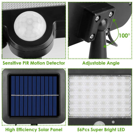 56 LEDs Outdoor Solar Security Flood Light