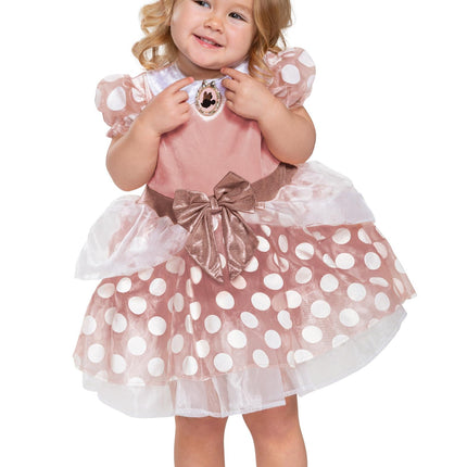 Disney Minnie Mouse Rose Gold Dress Girls Classic Child Costume Toddler 2T