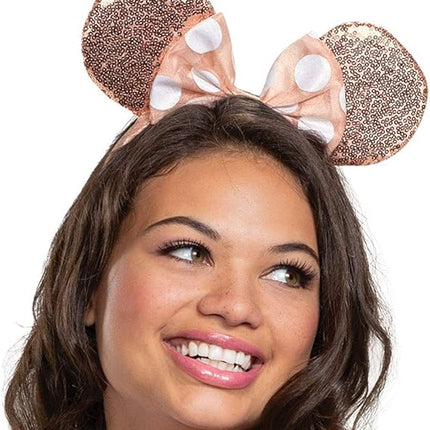 Disney Minnie Mouse Rose Gold Mouse Ears, Tail and Gloves Adult Costume Kit