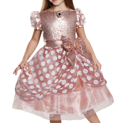 Disney Minnie Mouse Rose Gold Deluxe Child Costume Toddler X-Small 3T-4T