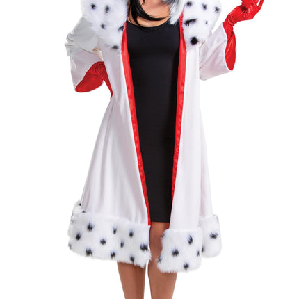 Cruella de Vil Deluxe Coat Costume for Women Small 4-6