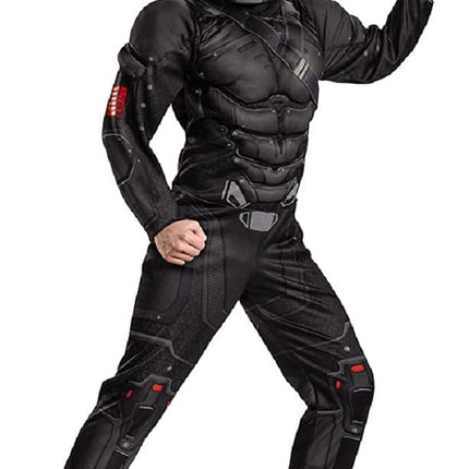Snake Eyes GI Joe Muscle Jumpsuit Deluxe Adult Costume XXL 50-52