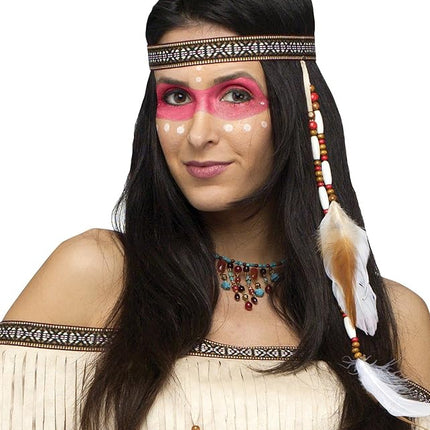 Native American Beaded Feather Indian Headband