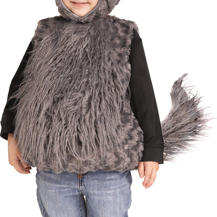 Cuddly Wolf Cub Tunic Child Costume Toddler Size Large 2T-4T