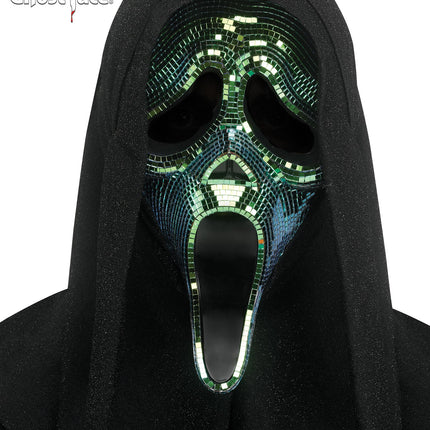 Fun World Scream Ghost Face Oil Slick Black Disco Mirror Character Costume Mask