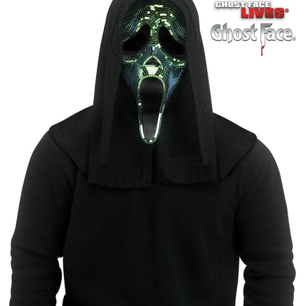 Fun World Scream Ghost Face Oil Slick Black Disco Mirror Character Costume Mask