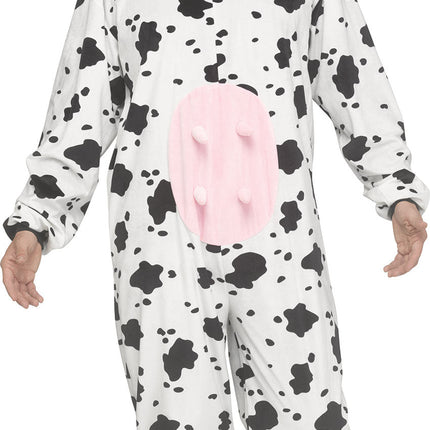 E-Z Cow Jumpsuit with Hood Adult Costume Large