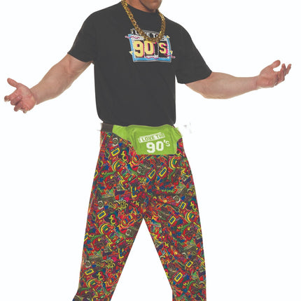 Underwraps 90's Baggy Pants Men's Costume Standard One Size Multicolor