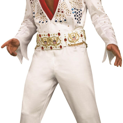 Elvis Presley Deluxe Grand Heritage Men's White Jumpsuit Costume X-Large