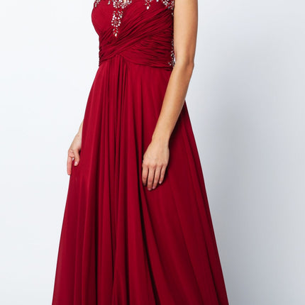 CLEARANCE - Juliet 585 A-Line Gown Cap Sleeve Empire Waist Full Length (Size M)