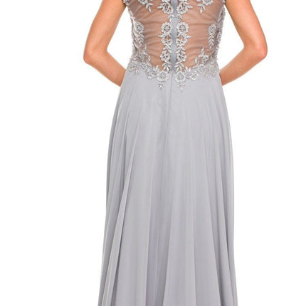 Juliet 585 A-Line Gown Cap Sleeve Empire Waist Full Length