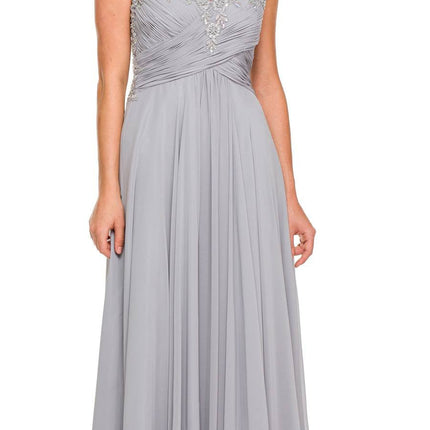 Juliet 585 A-Line Gown Cap Sleeve Empire Waist Full Length