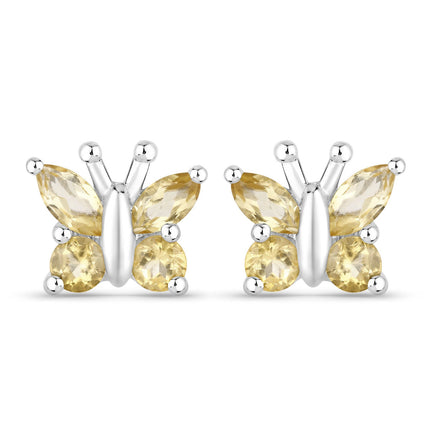 0.88 Carat Genuine Citrine .925 Sterling Silver Earrings