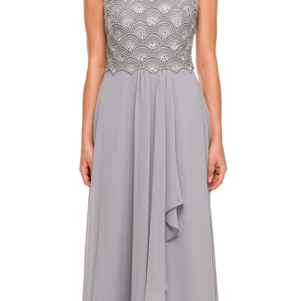 CLEARANCE - Juliet 590 Floor Length Chiffon Formal Gown Cap Sleeve (Size 2XL)