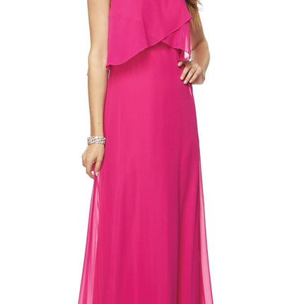 Juliet 591 Long Bridesmaid Dress Ruffled Bodice