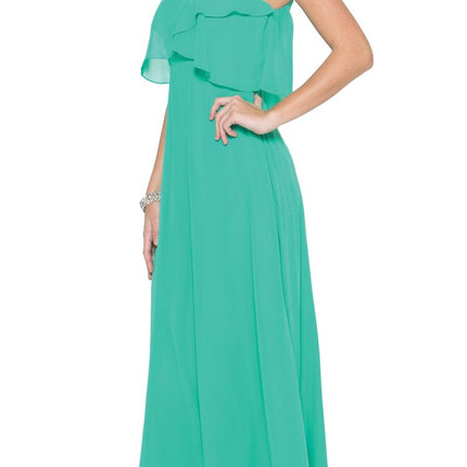 Juliet 591 Long Bridesmaid Dress Ruffled Bodice