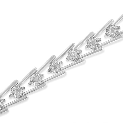 Sterling Silver Diamond Wave-Style Link Bracelet (0.5 cttw, I-J Color, I3 Clarity)