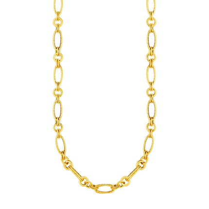 14k Yellow Gold Twisted and Polished Link Necklace