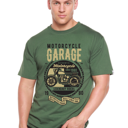 Motorcycle Garage Men's Bamboo Viscose/Organic Cotton Short Sleeve Graphic T-Shirt