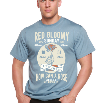 Red Gloomy Spun Bamboo® Men's Bamboo Viscose/Organic Cotton Short Sleeve Graphic T-Shirt